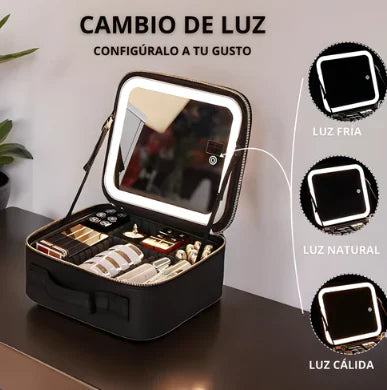 Maletín de maquillaje LED💄 + Maquillaje